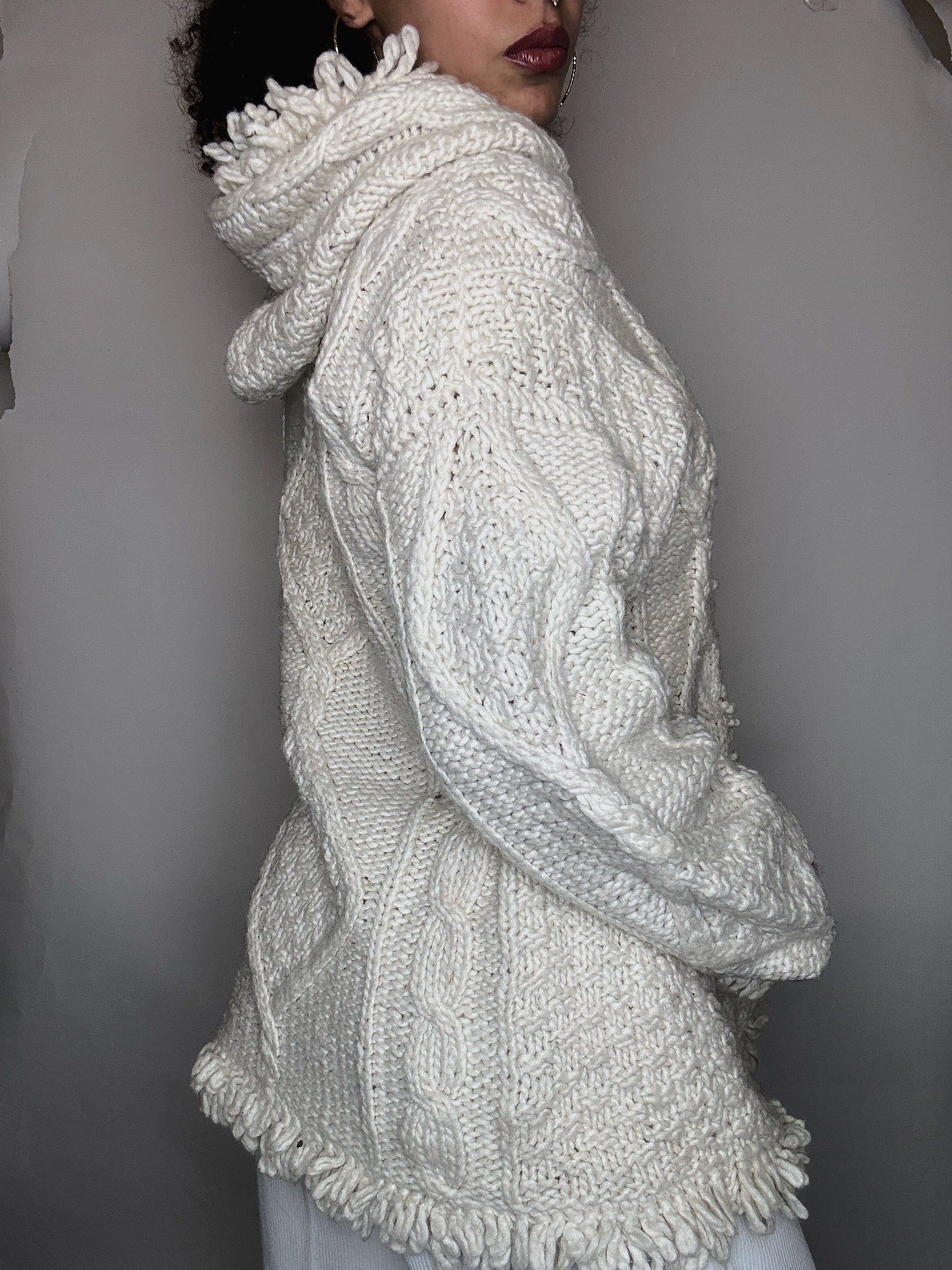 Cardigan zippé beige S/M vintage