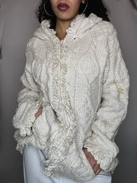 Cardigan zippé beige S/M vintage