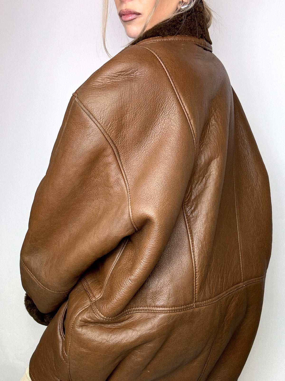 Vintage L/XL Brauner Shearlingmantel