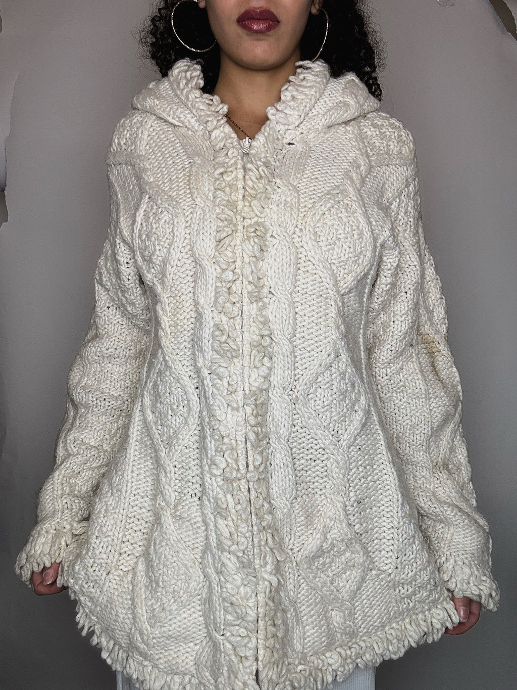 Cardigan zippé beige S/M vintage