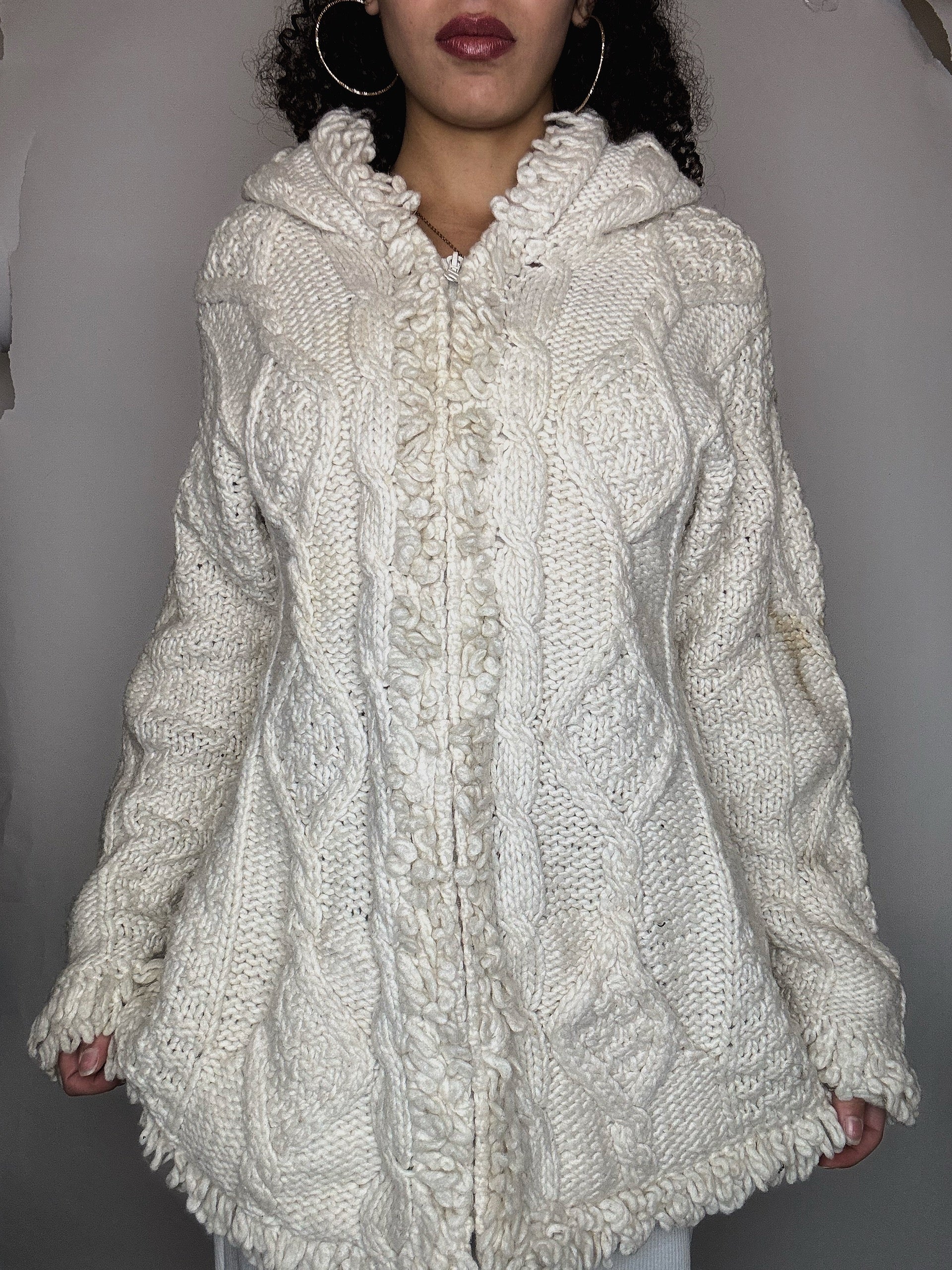 Cardigan zippé beige S/M vintage