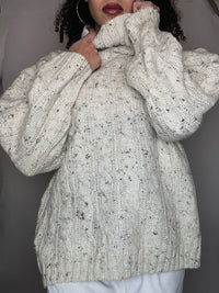 Pull en maille beige M vintage