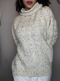 Pull en maille beige M vintage