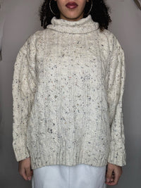 Pull en maille beige M vintage