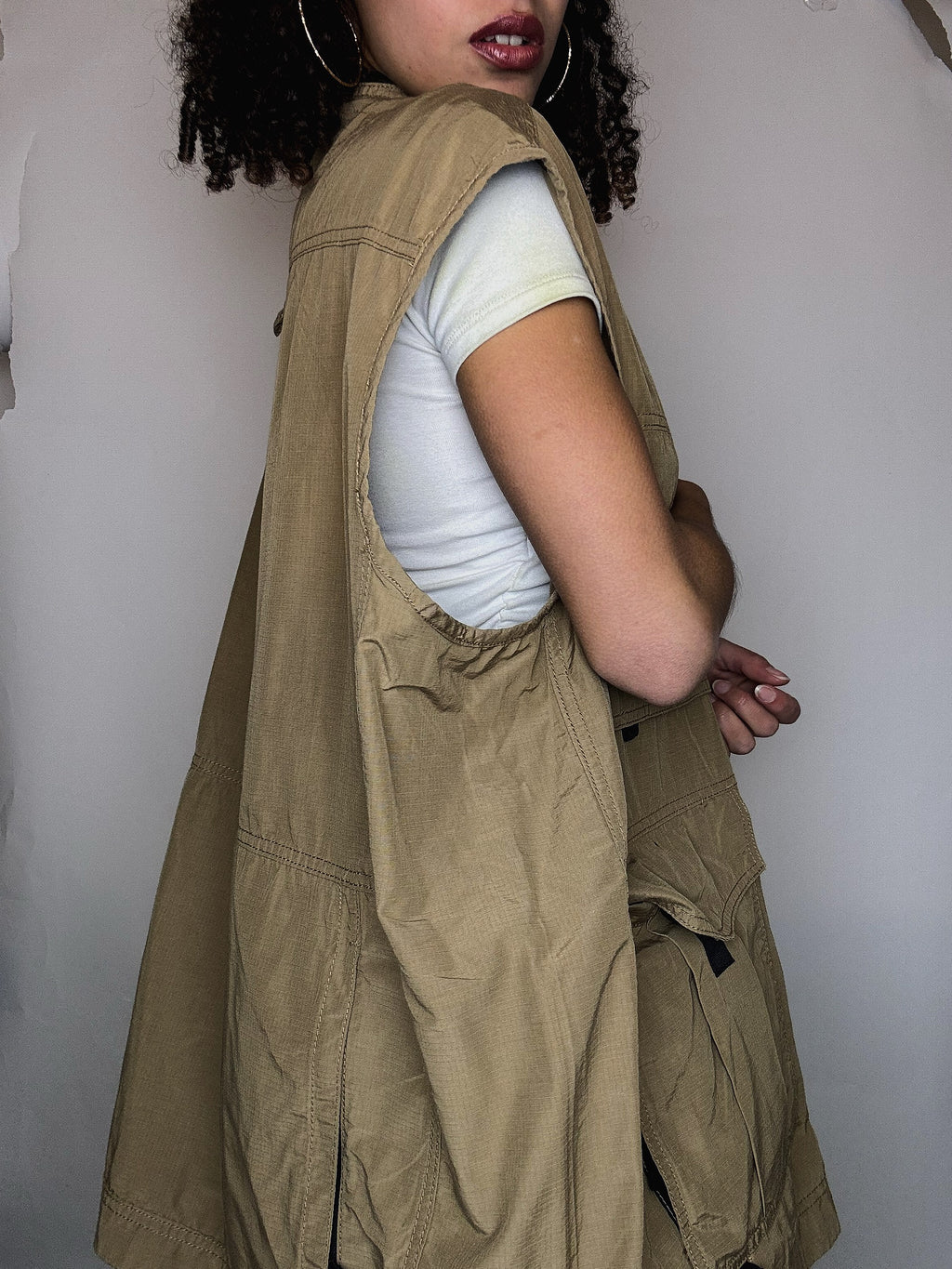 Gilet à poches beige 3XL vintage
