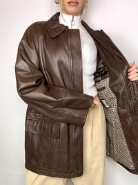 Vintage L/XL Brown Straight Leather Jacket