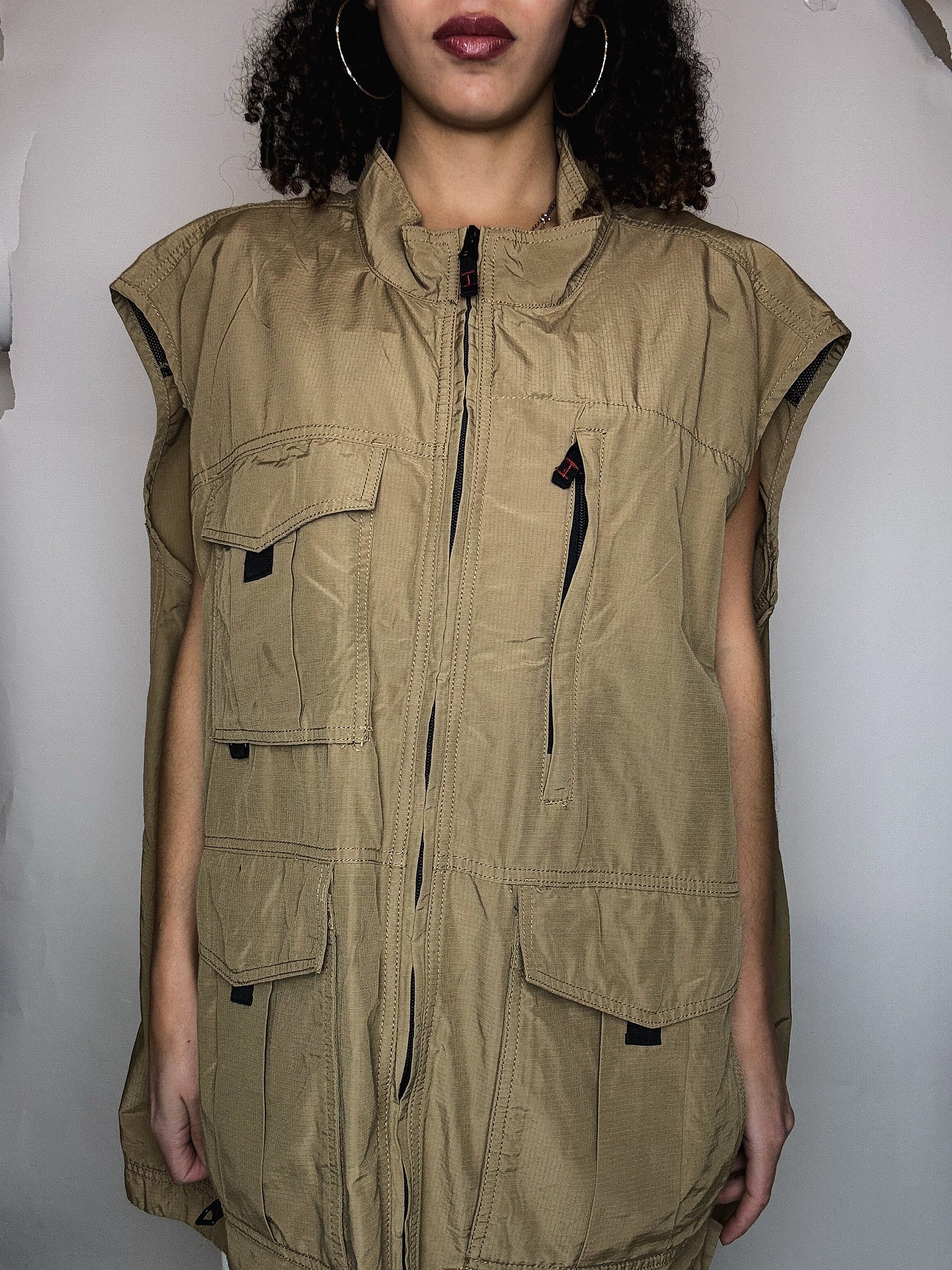Gilet à poches beige 3XL vintage