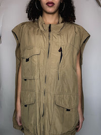 Gilet à poches beige 3XL vintage