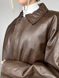 Vintage L/XL Brown Straight Leather Jacket