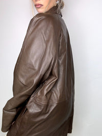 Vintage L/XL Brown Straight Leather Jacket
