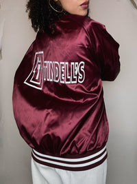 Vintage burgundy nylon bomber jacket L