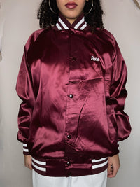 Vintage burgundy nylon bomber jacket L