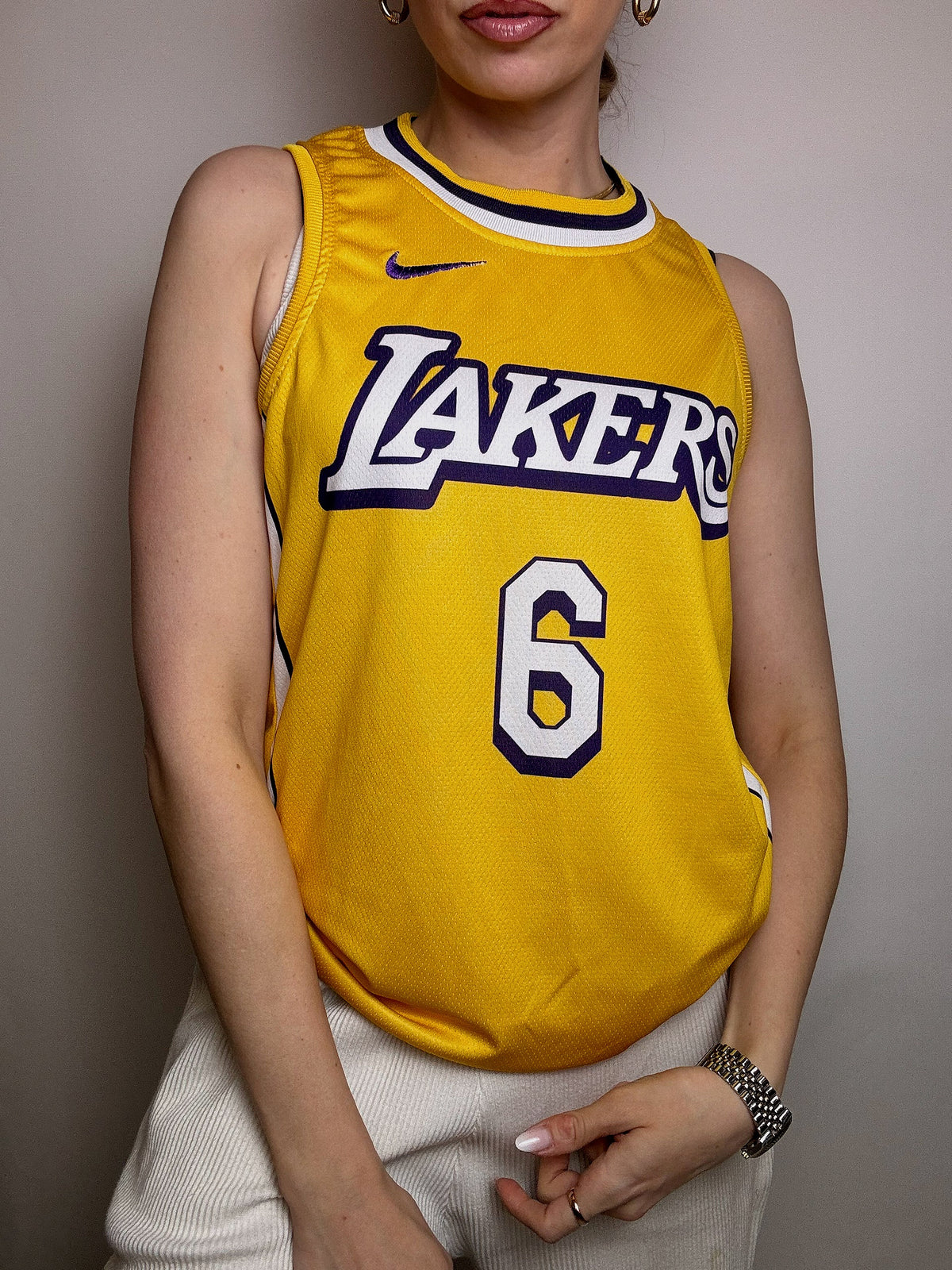 Maillot de Basketball jaune NIKE x LAKERS S