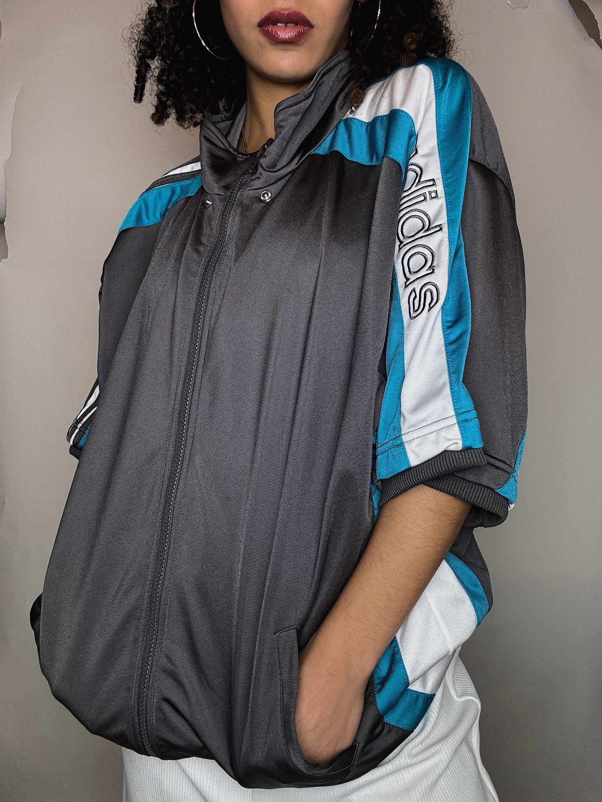 Jacket grise Adidas L/XL vintage