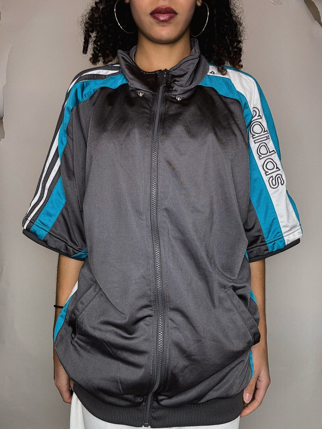Jacket grise Adidas L/XL vintage