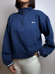 Pull bleu Nike à zip vintage L