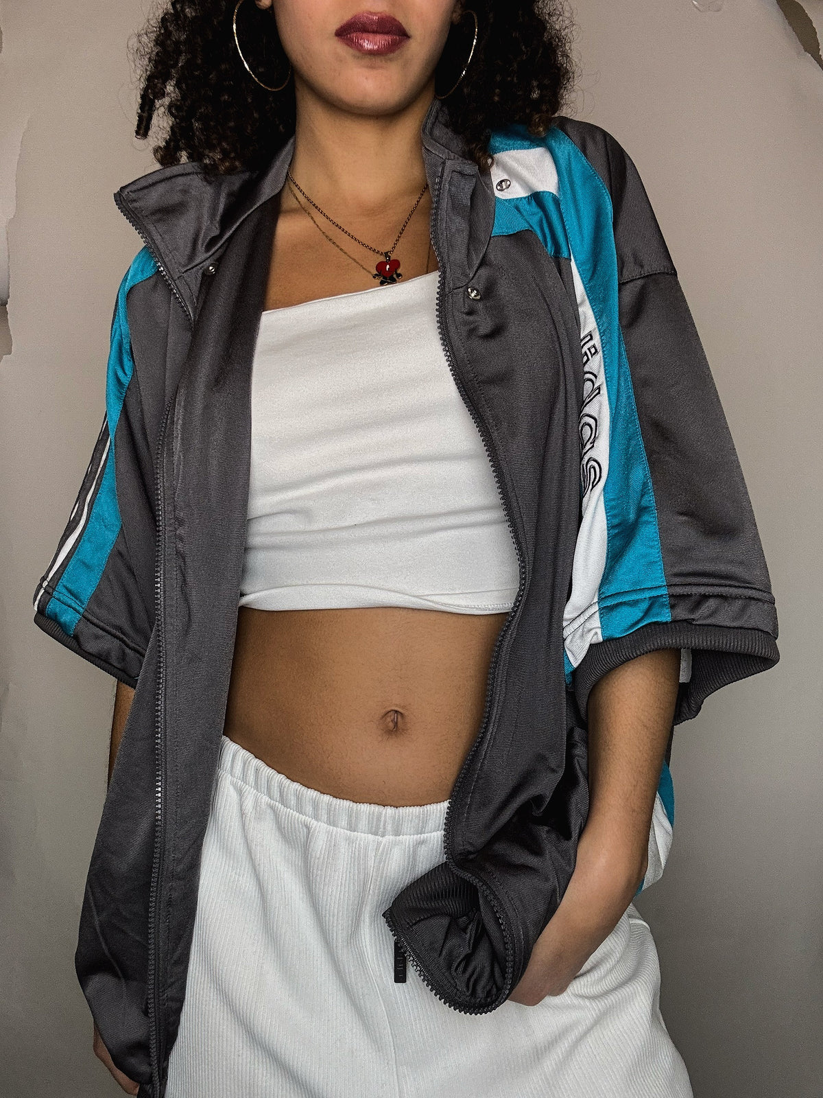 Jacket grise Adidas L/XL vintage