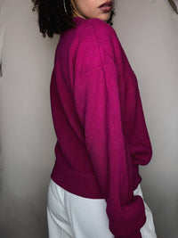 Lacoste M vintage fuchsia knit cardigan