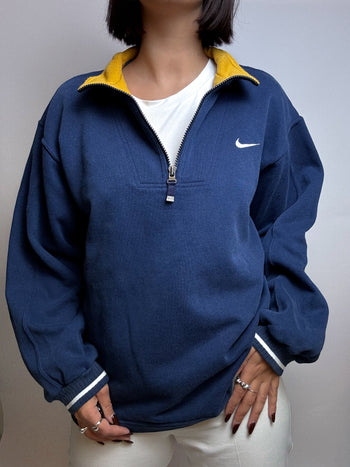 Blue Nike vintage zip sweater L 