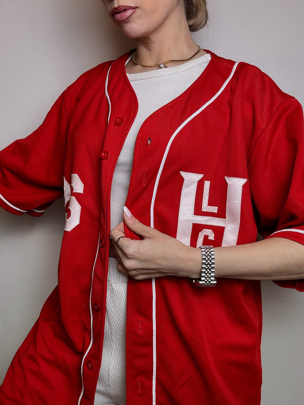 Maillot de Baseball rouge XL  vintage