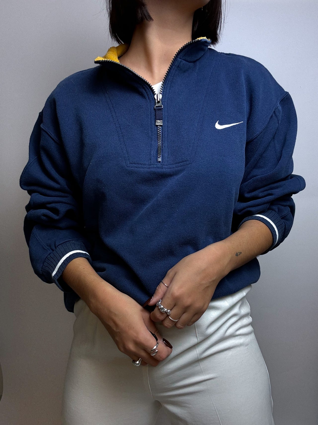 Blue Nike vintage zip sweater L 