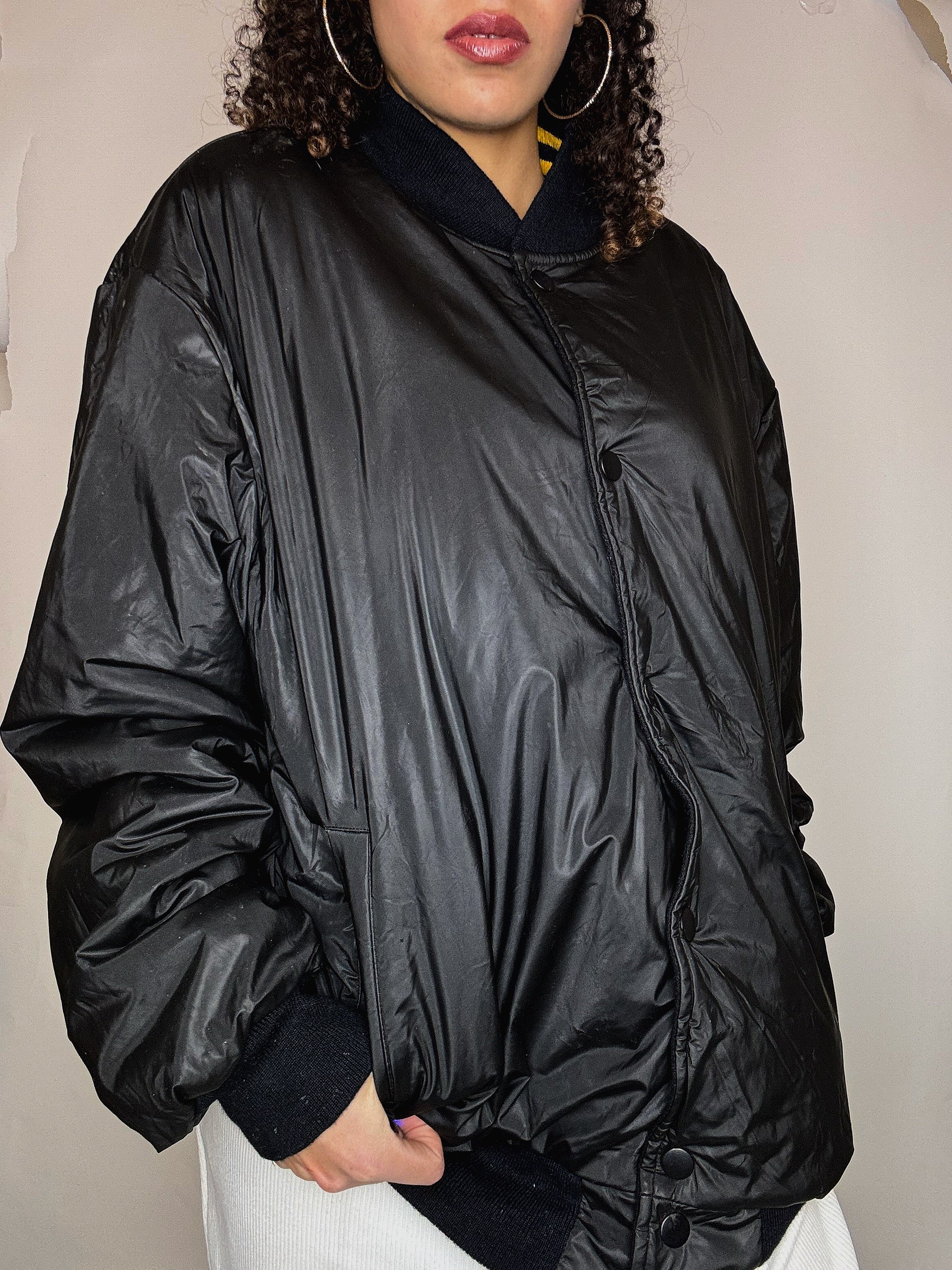 Bomber noir réversible Steve&Barry's XL vintage