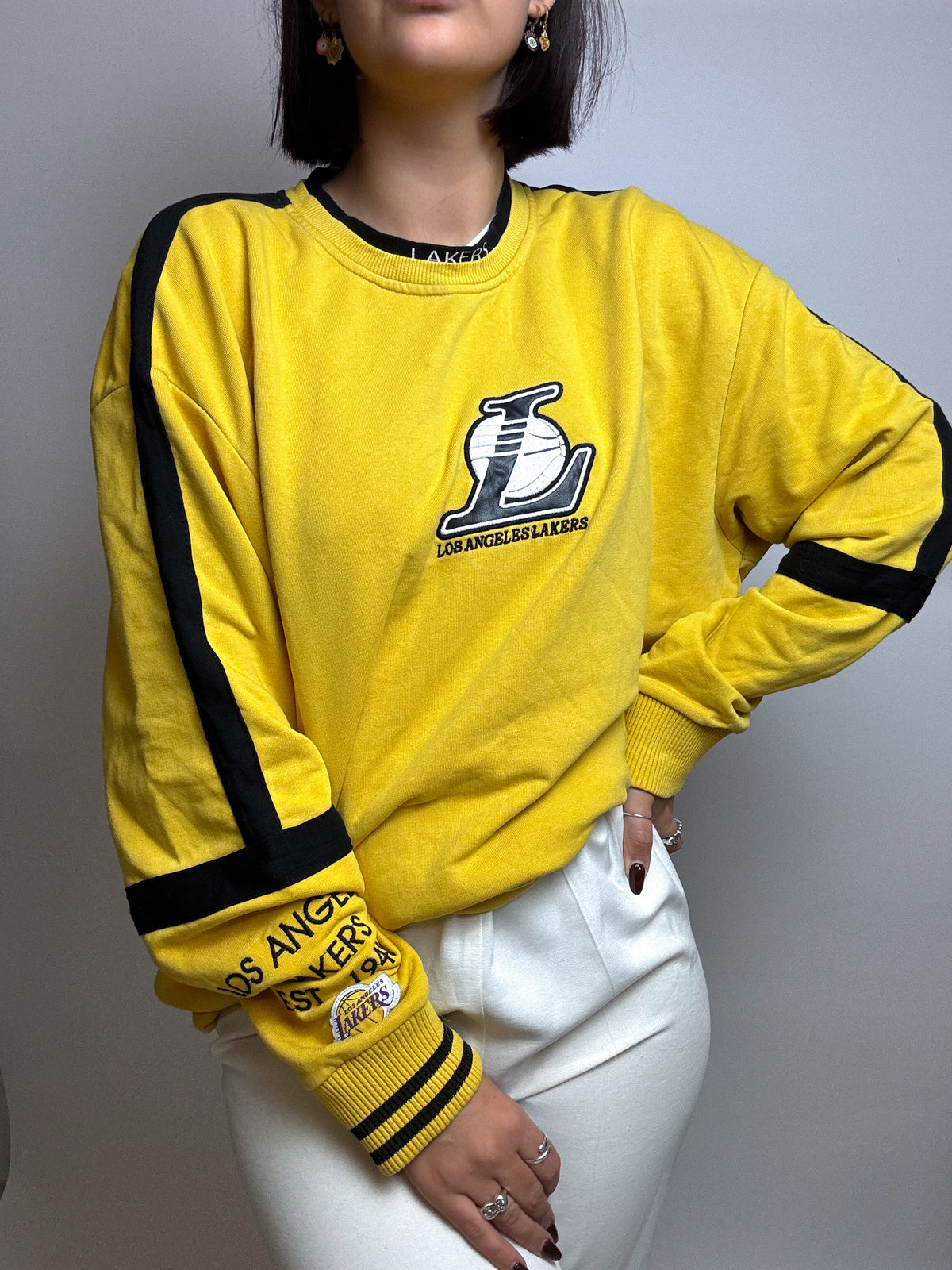 Vintage Lakers yellow sweater L 
