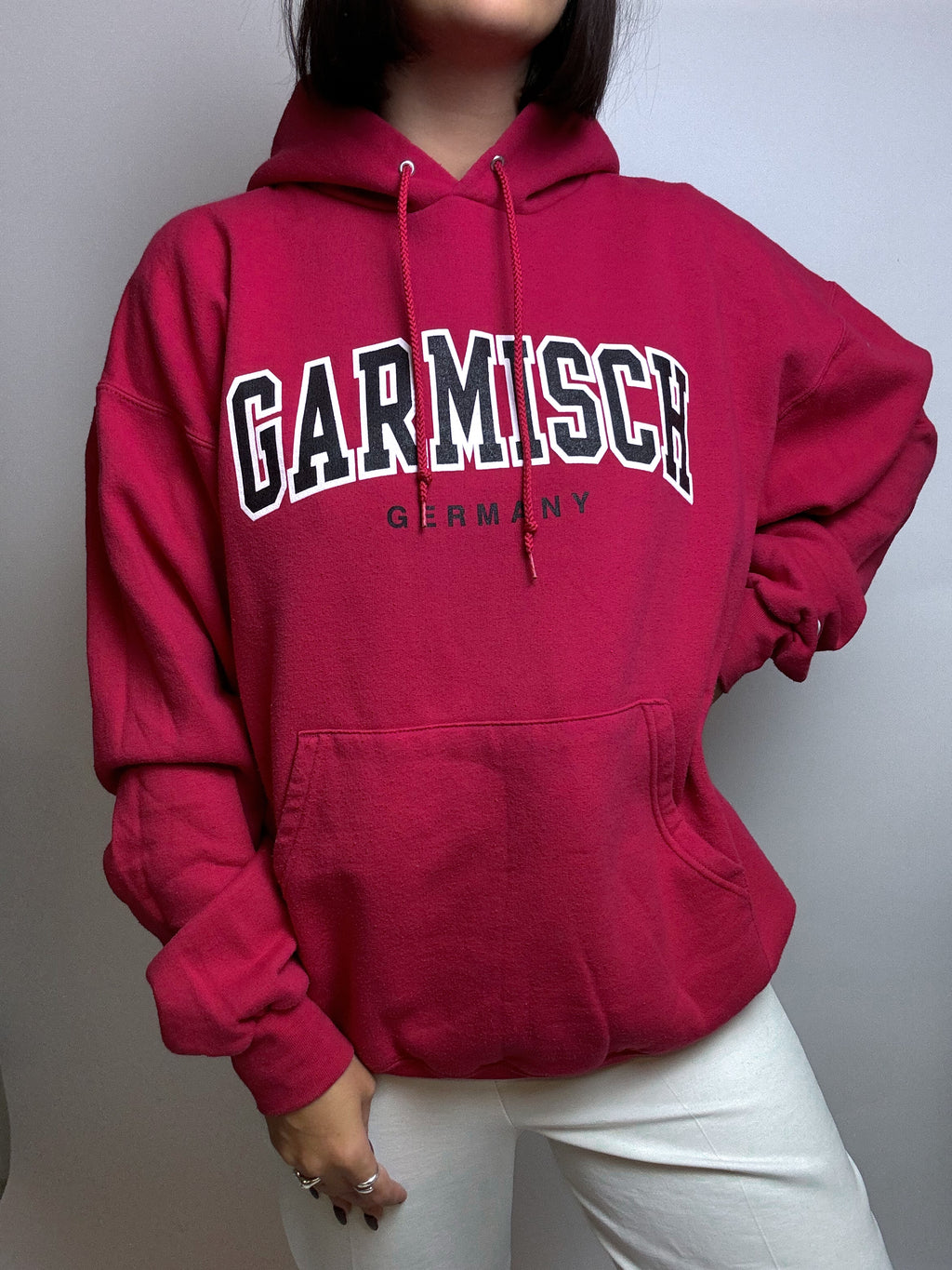Pink sweater with vintage lettering XL 