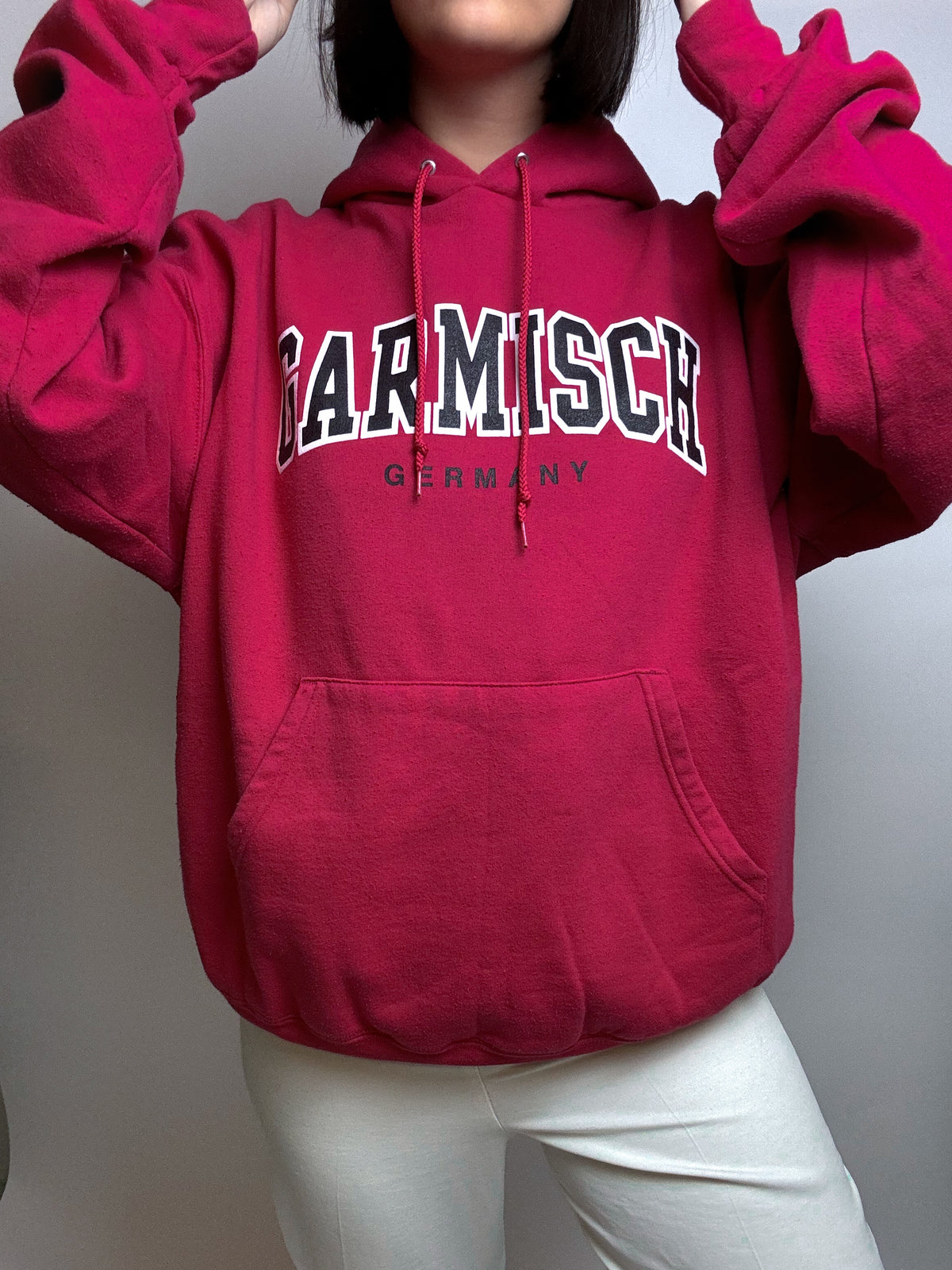 Pink sweater with vintage lettering XL 