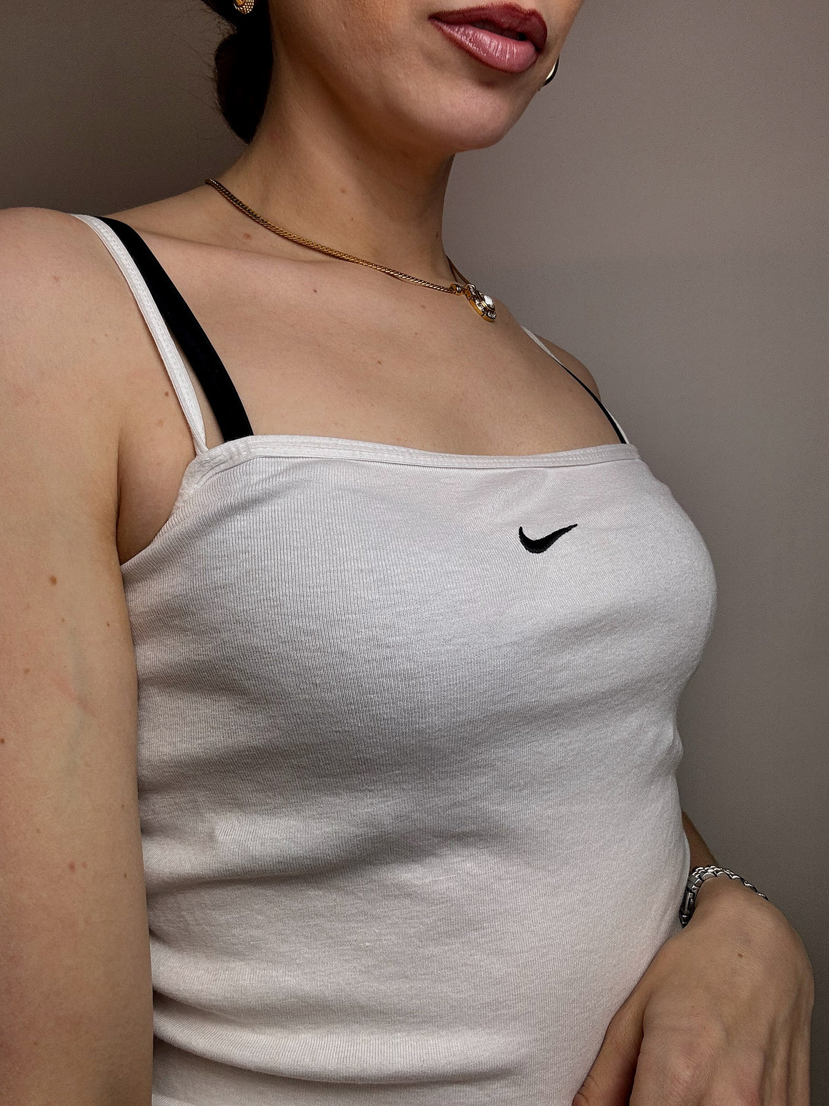 Débardeur à bretelles blanc NIKE S vintage