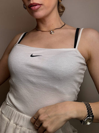 Débardeur à bretelles blanc NIKE S vintage