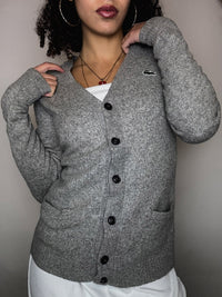 Cardigan gris Lacoste M vintage