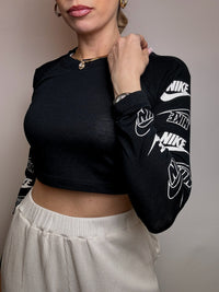 NIKE XS Vintage schwarzes bauchfreies Top
