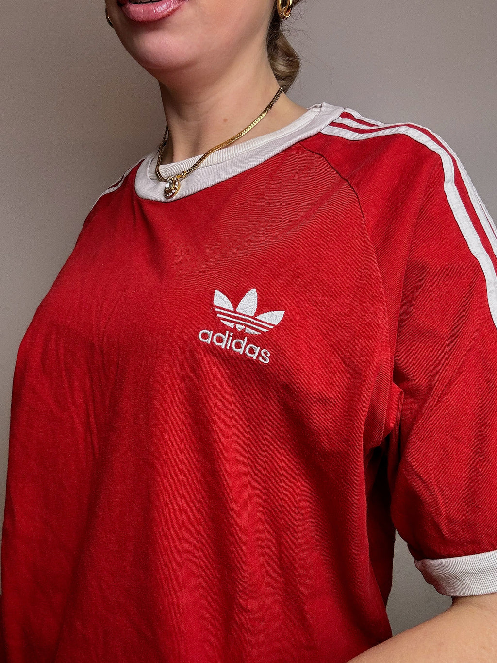 Tee shirt rouge ADIDAS L vintage