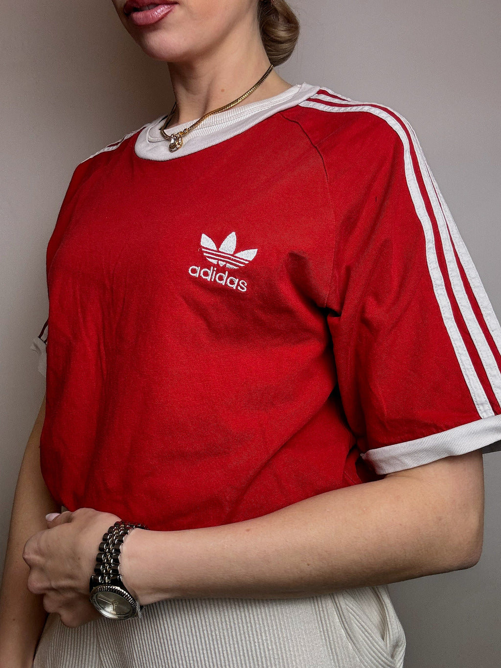 Tee shirt rouge ADIDAS L vintage
