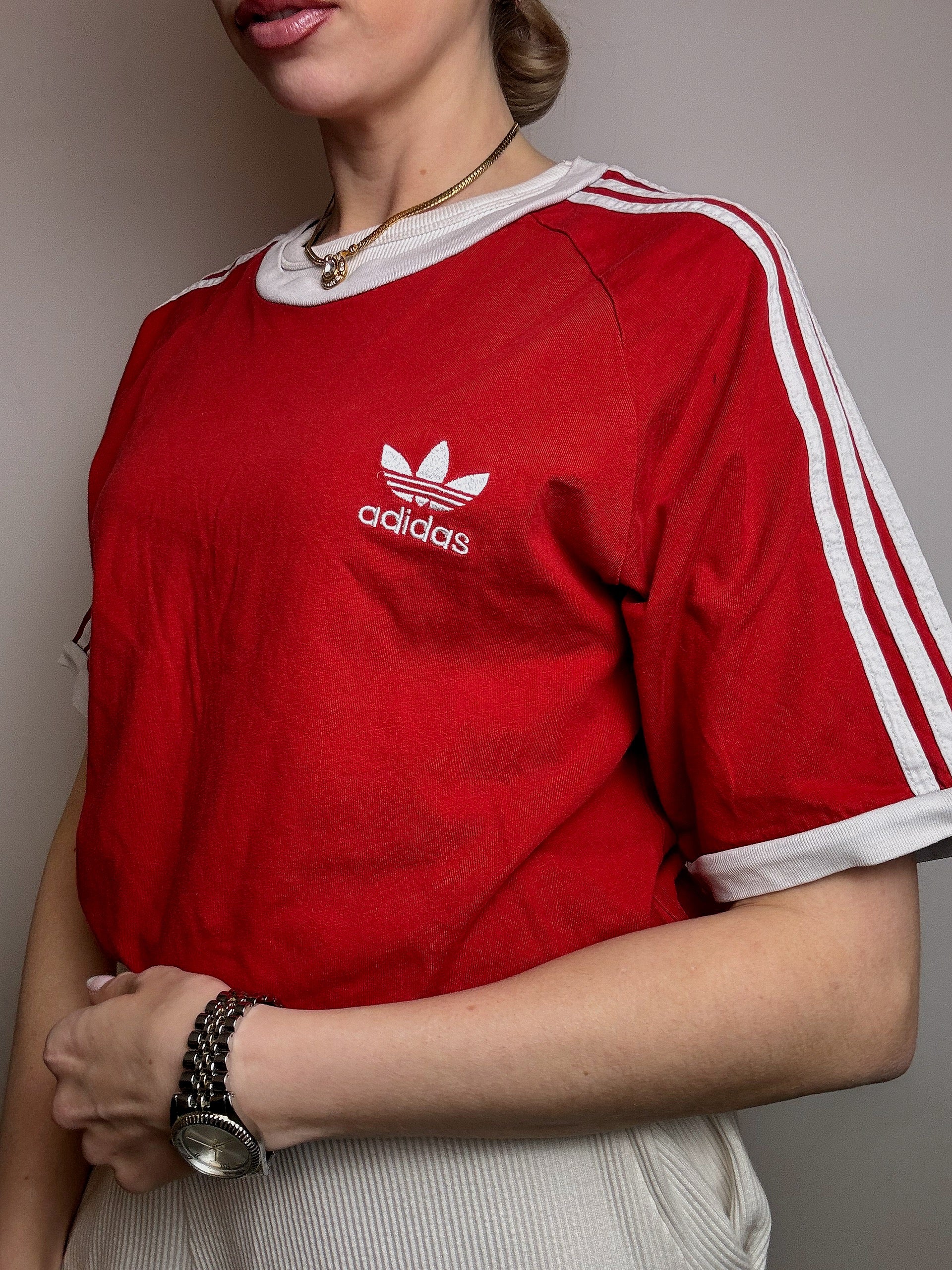 Tee shirt rouge ADIDAS L vintage