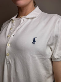 RALPH LAUREN XL Vintage weißes Kurzarm-Poloshirt