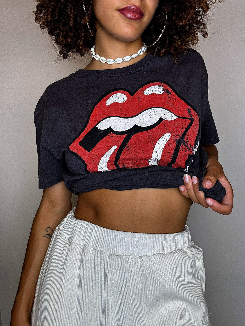 Tee shirt gris ROLLING STONES XS vintage