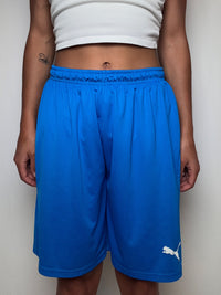 Short de sport bleu Puma L vintage