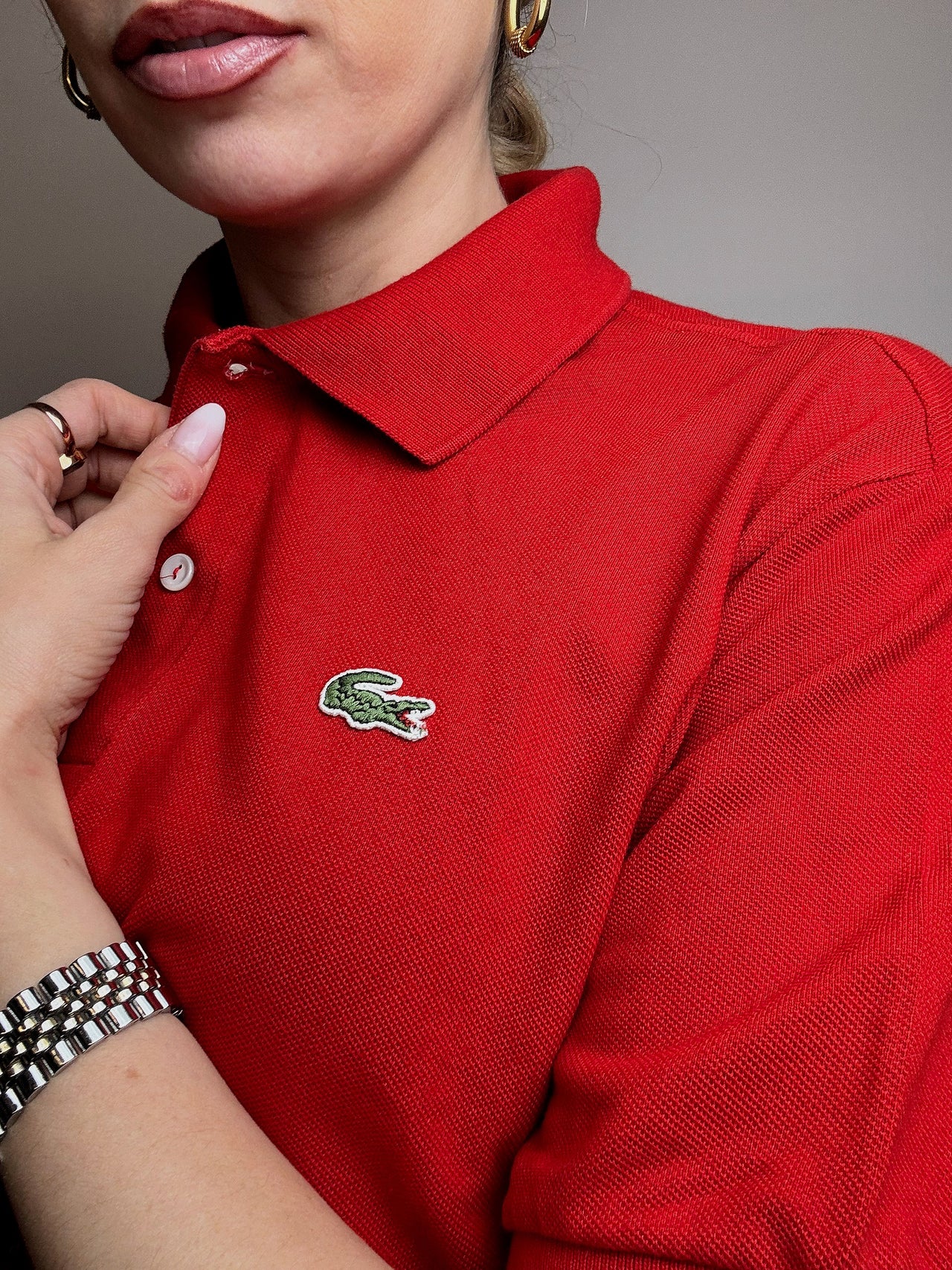 LACOSTE M Vintage red short-sleeved polo shirt