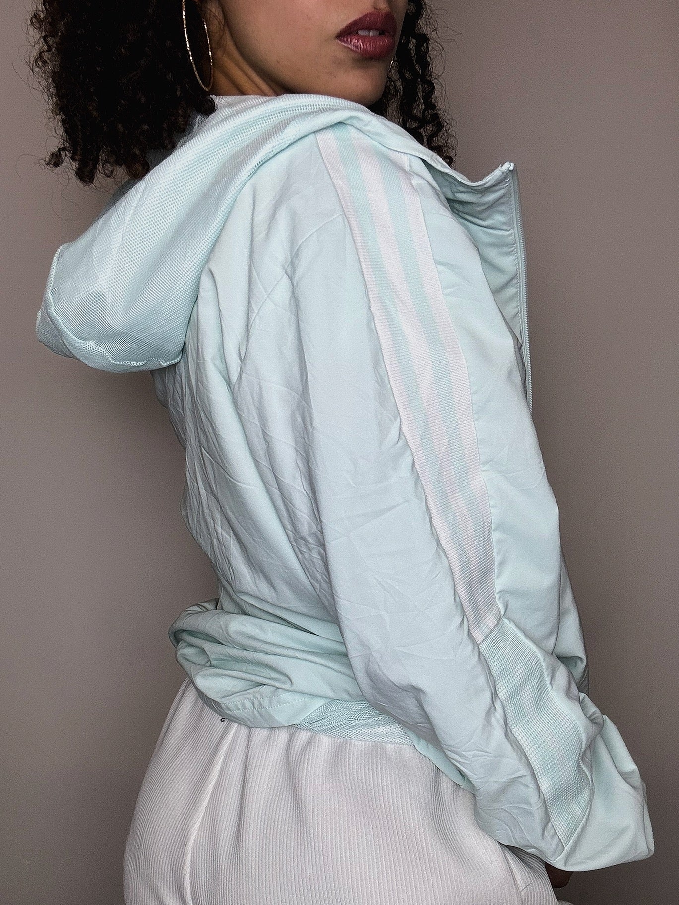 Jacket de sport de vert d'eau Adidas M vintage