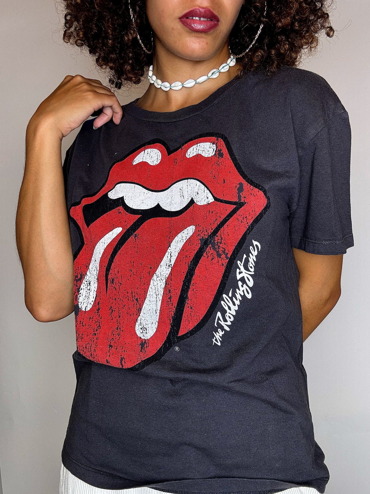 Tee shirt gris ROLLING STONES XS vintage