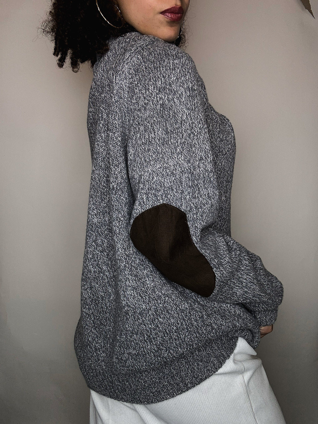 Pull en maille chiné Chaps XL vintage