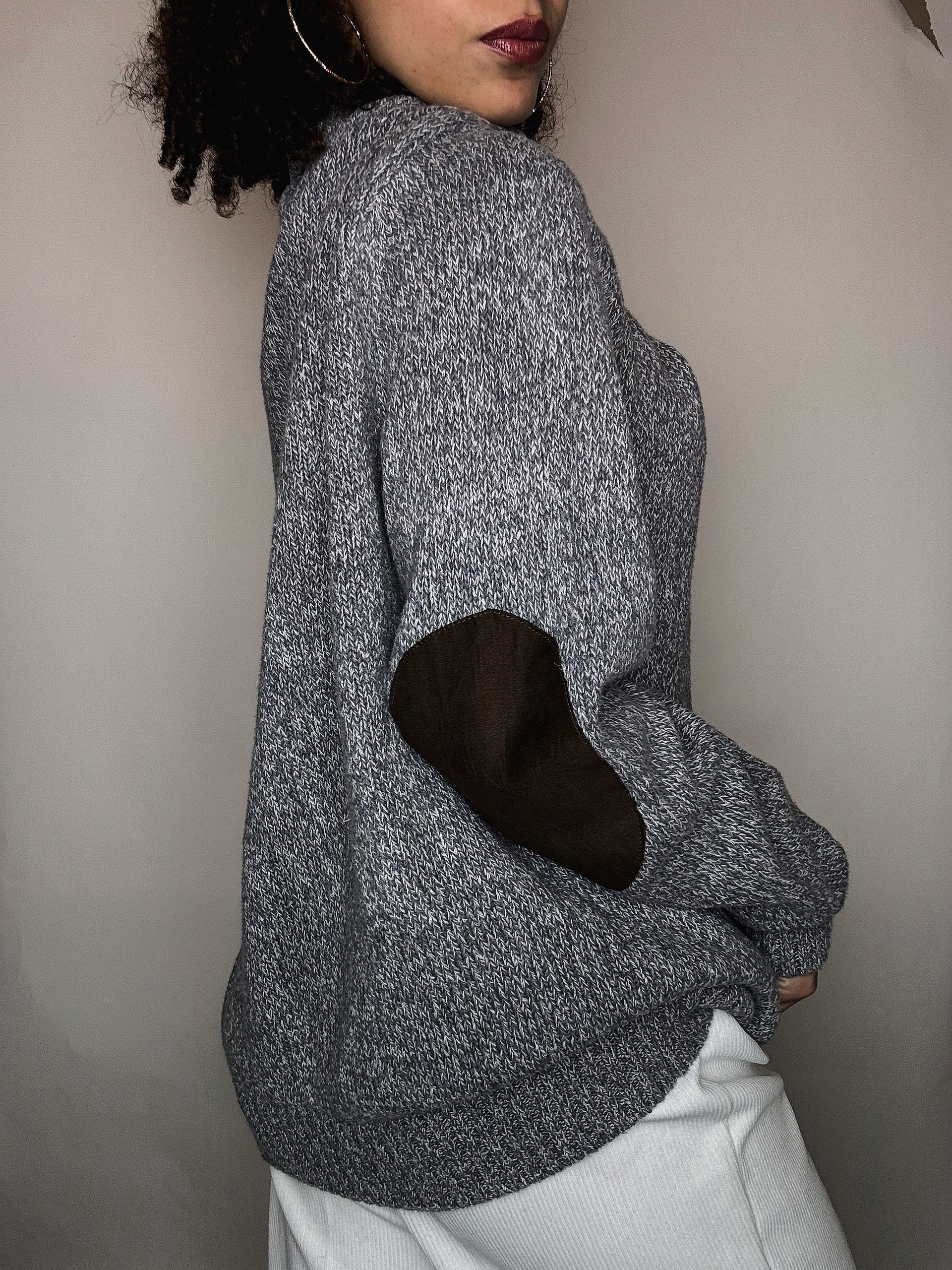 Pull en maille chiné Chaps XL vintage