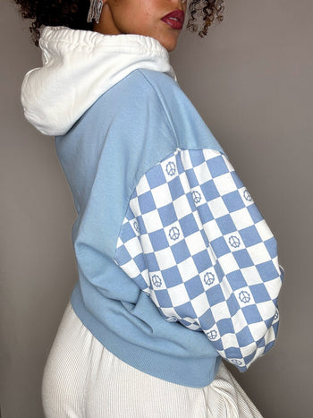 Sweat à capuche bleu VANS M vintage