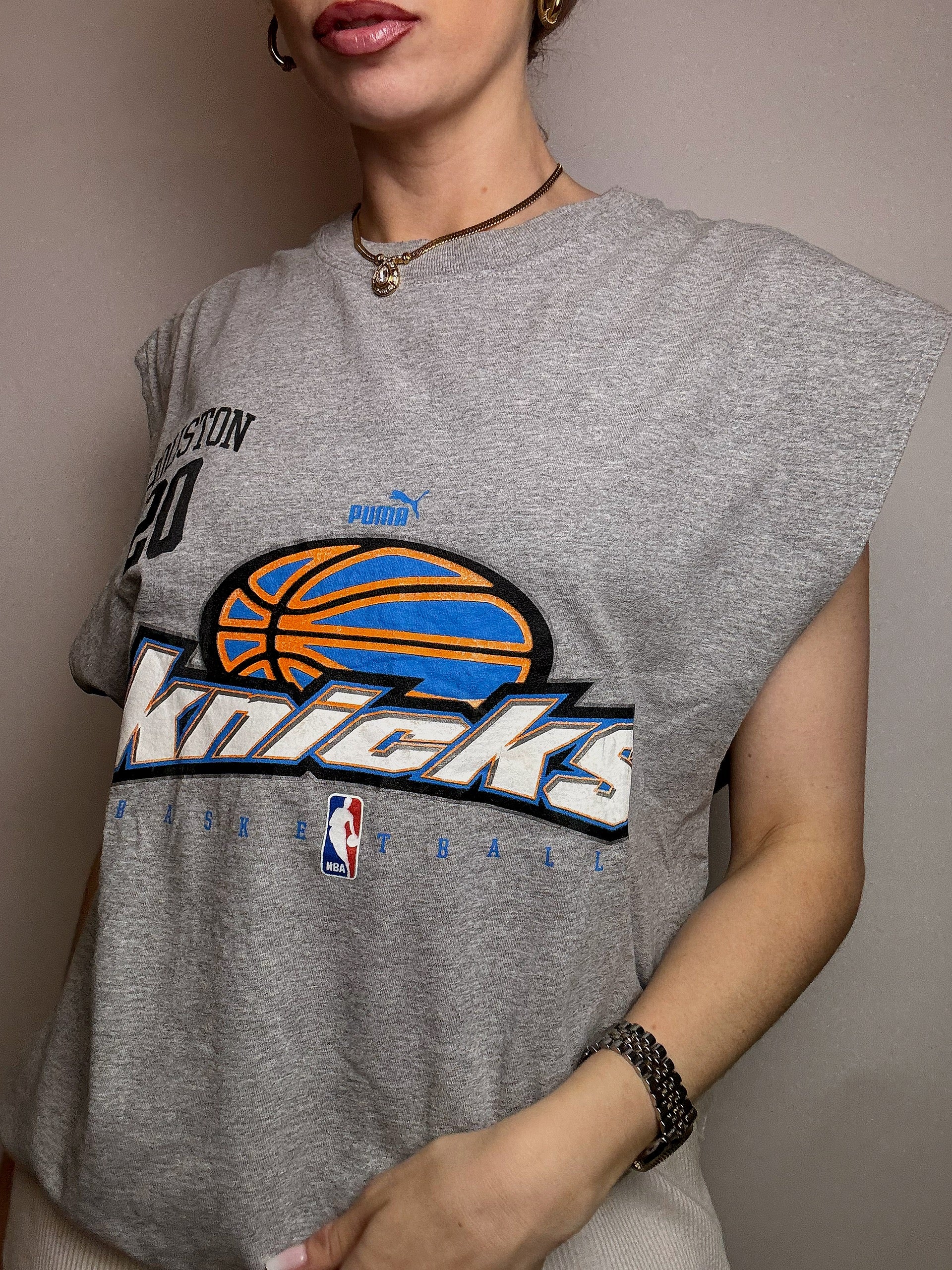 PUMA x NY KNICKS L Grey Basketball Tank Top