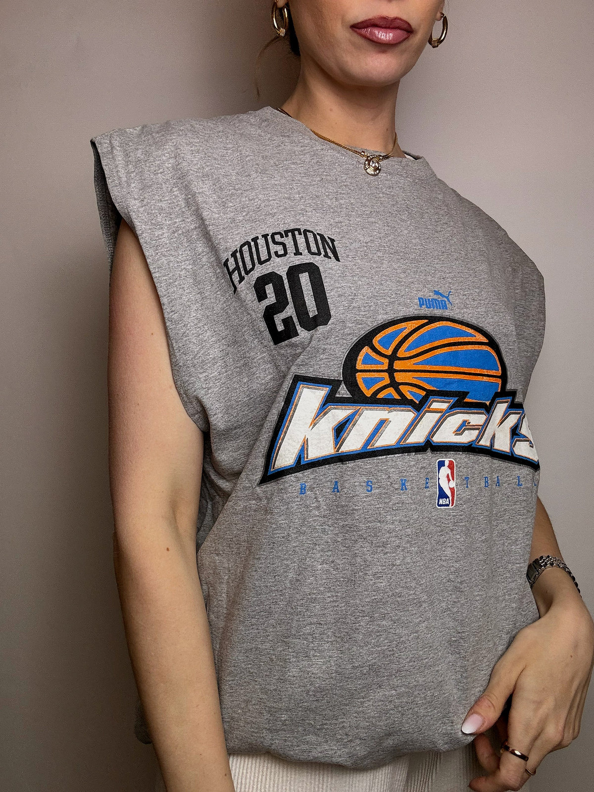 PUMA x NY KNICKS L Grey Basketball Tank Top