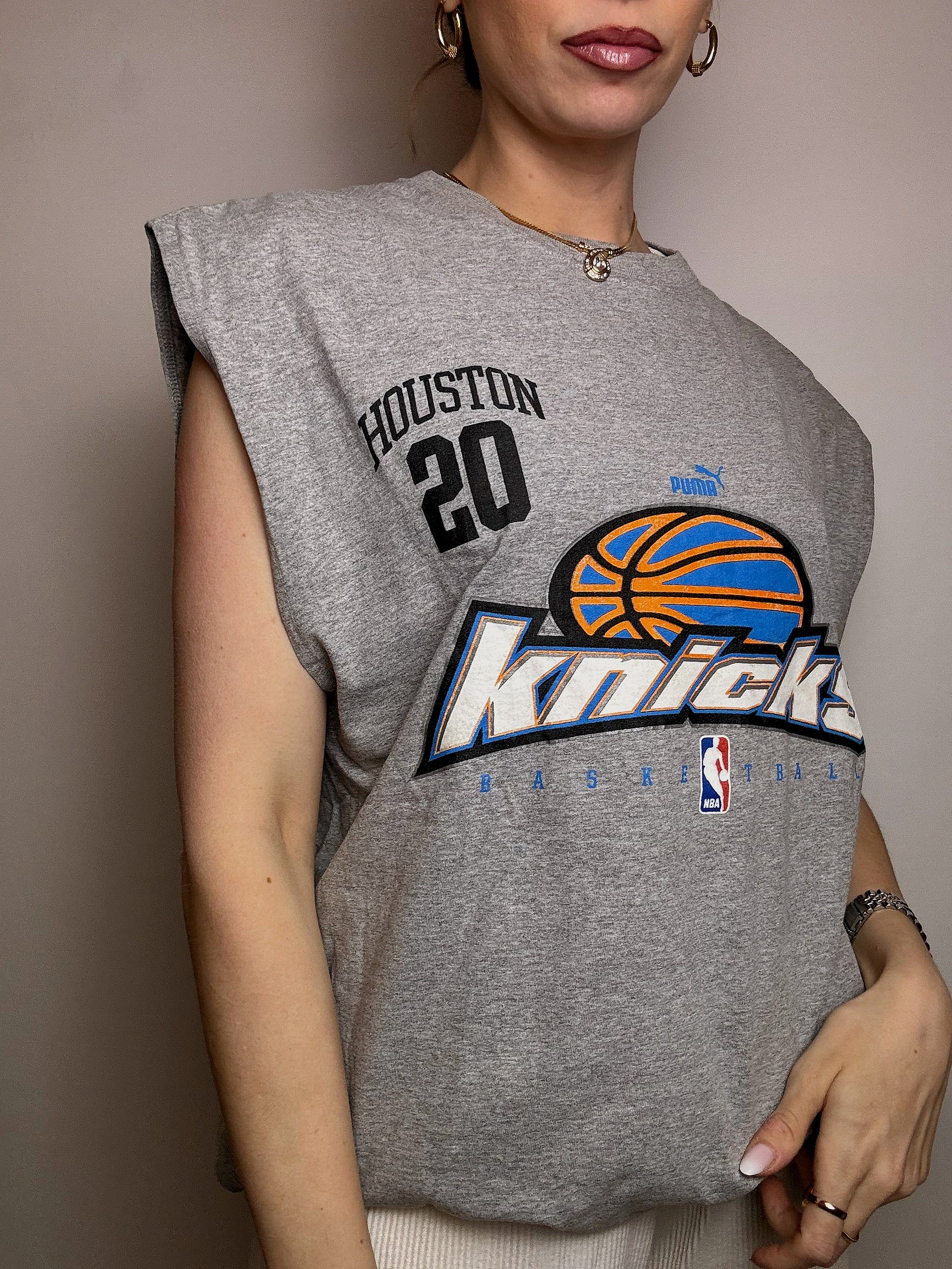 PUMA x NY KNICKS L Grey Basketball Tank Top
