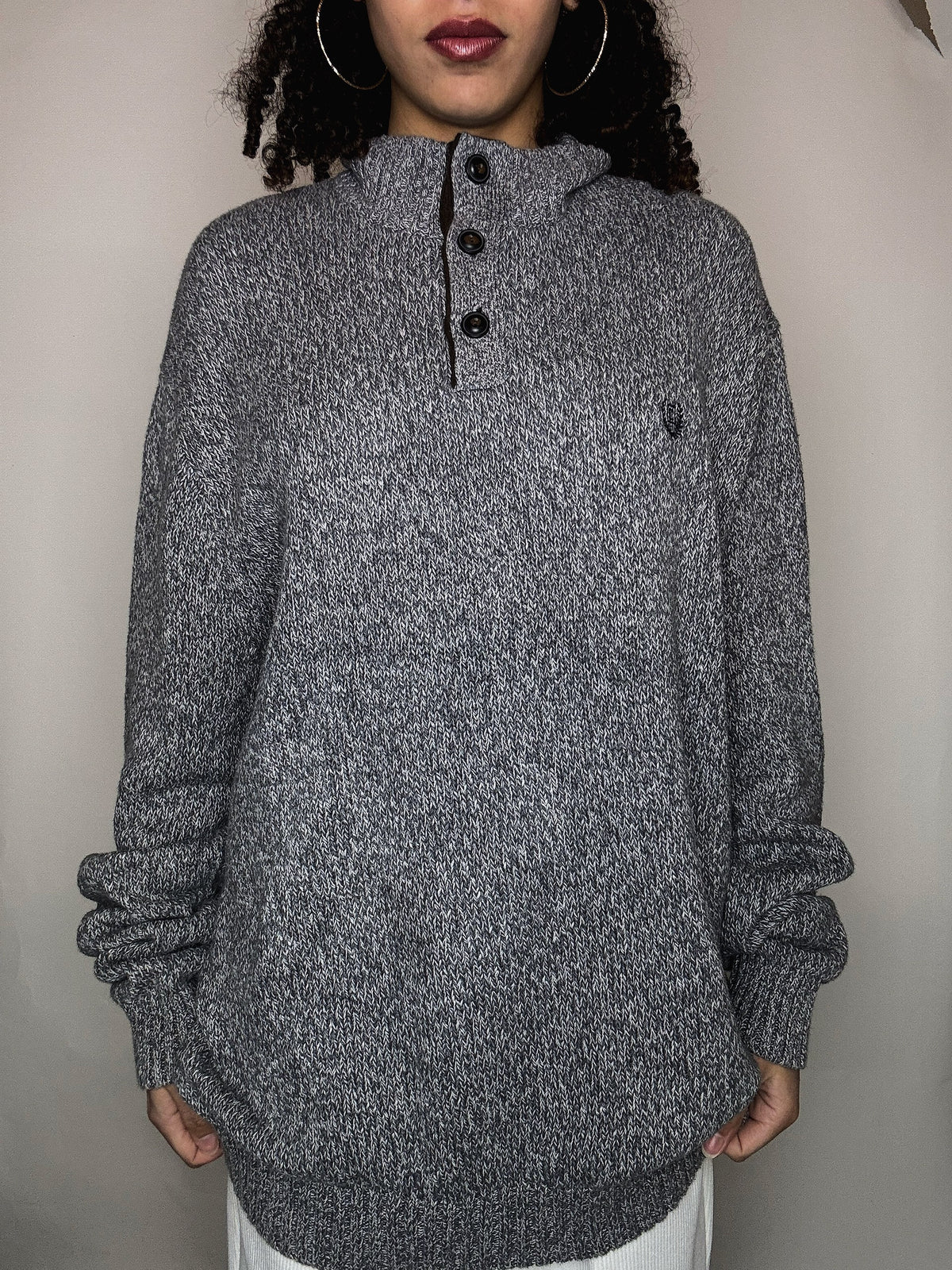 Pull en maille chiné Chaps XL vintage