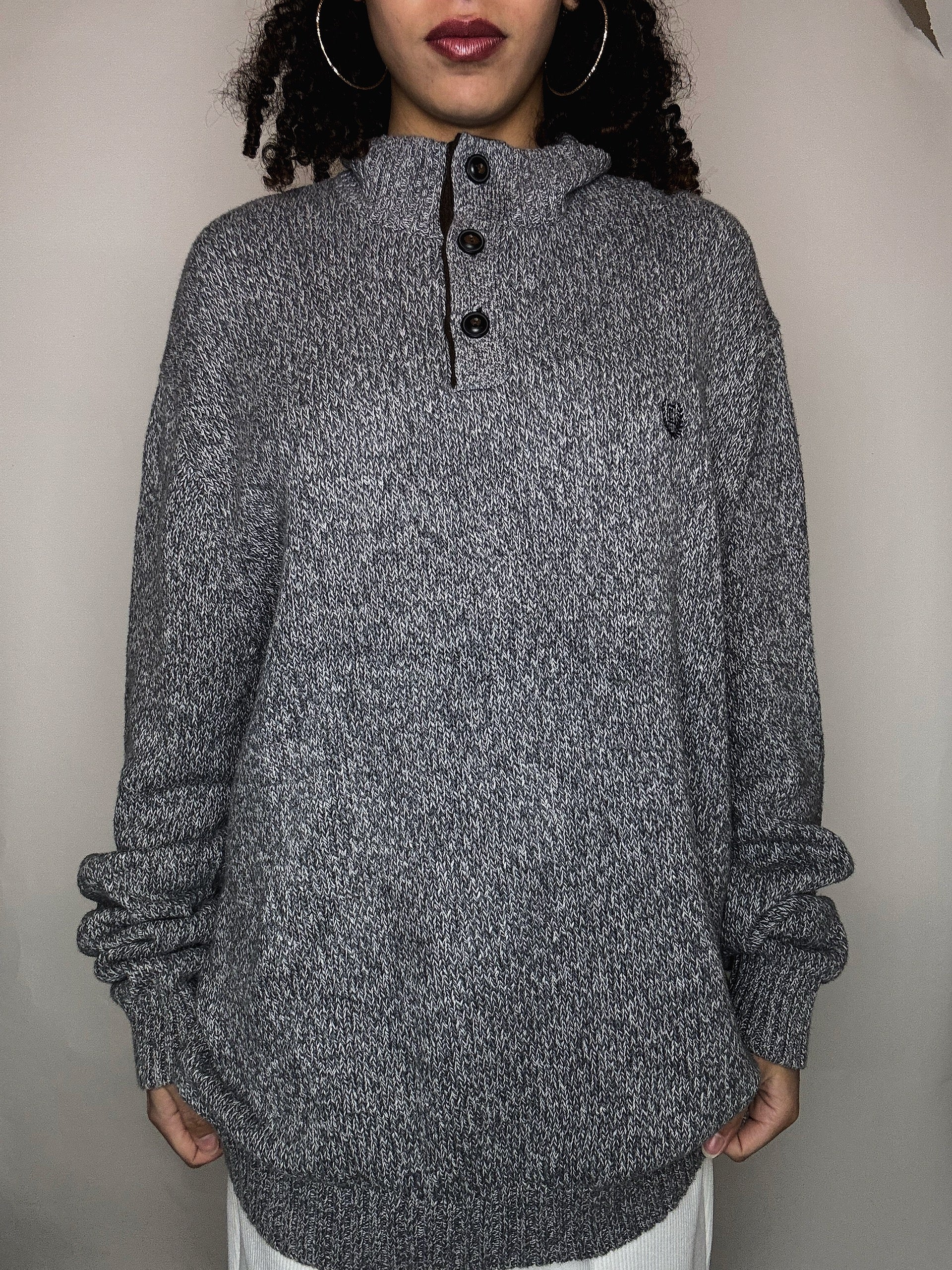 Pull en maille chiné Chaps XL vintage